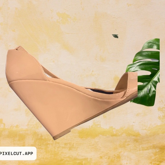 Nude Ankle Strap Patent Wedges - Picture 4 of 5